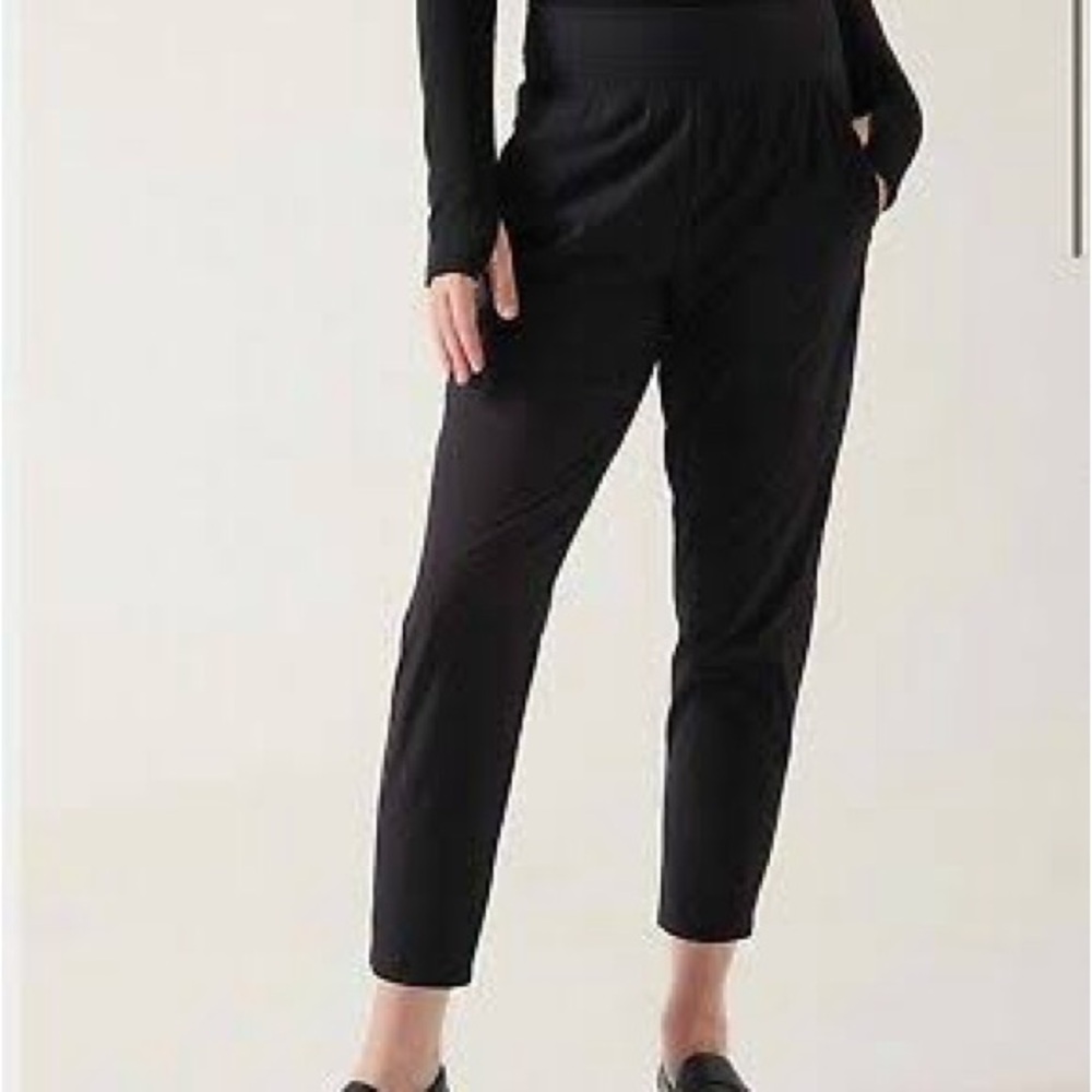 Athleta Nolita Slim Tapered Crop Pant Black 14 Tall